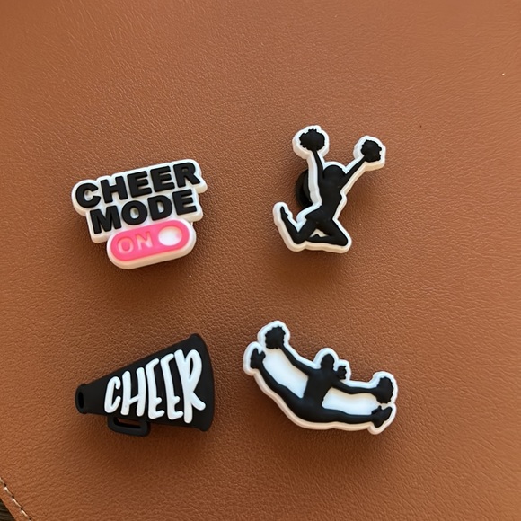 unbranded Accessories - Cheer Cheerleading 4X Black Pink White Charms For Crocs Shoes New